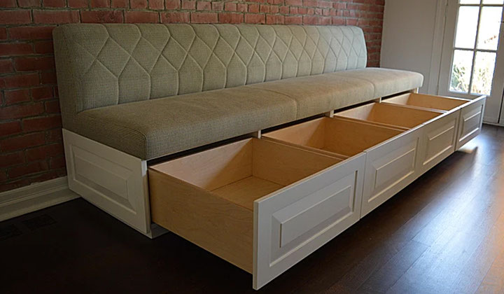 Custom made sofa with storage