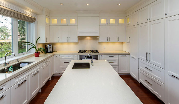 Shutter style white kitchen, full design and renovation by Symphony Kitchens