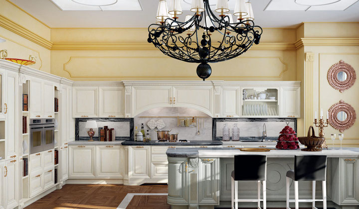 Classic beige white kitchen, Italian brand kitchen by Lussora Kitchen Studio