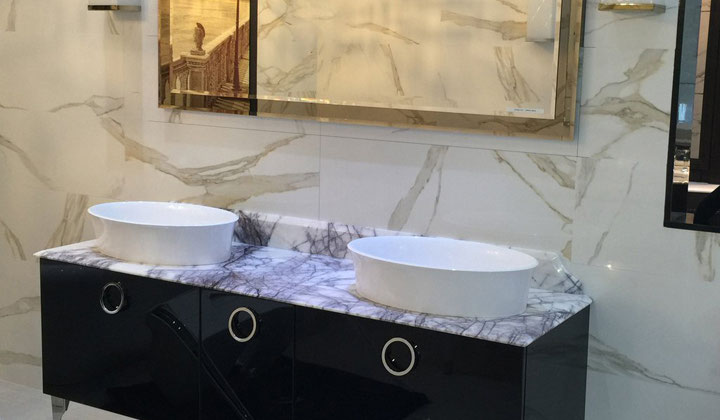 Canaroma Bath Tile At Improve Canada Double Sink Vanity With Marble Countertop