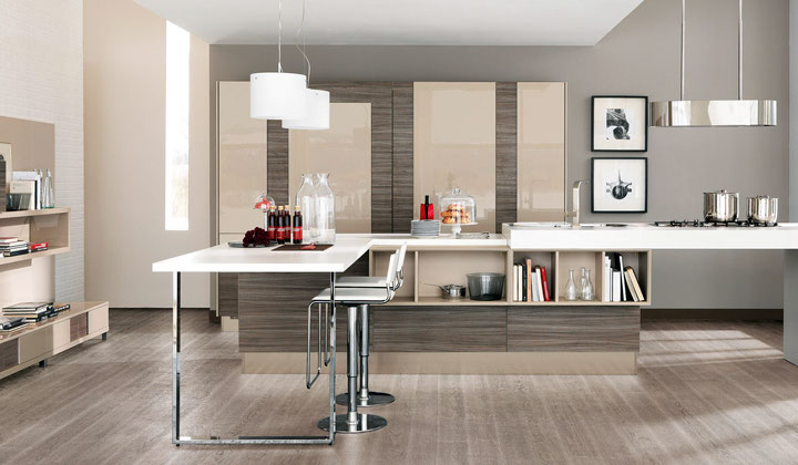 Modern glossy white minimalist kitchen from Italy, Toronto