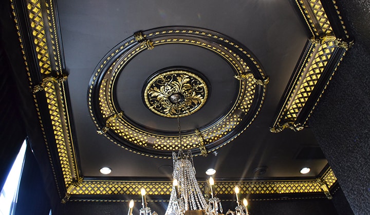 Luxury black gold decor