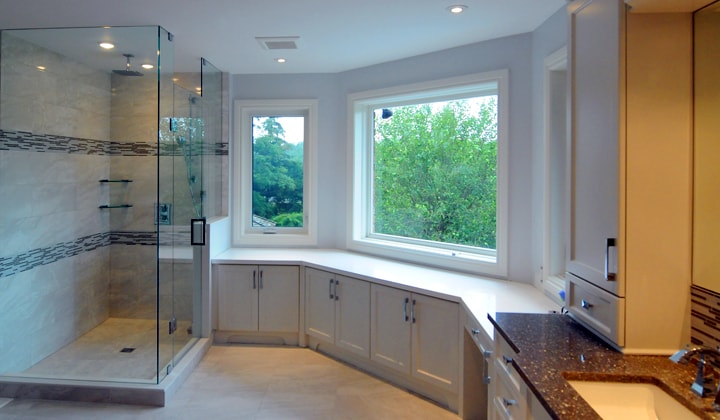 Master bathroom renovation, glass shower by Quality Glass Shower