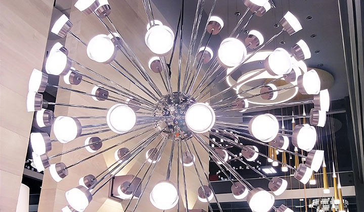 Stylish luxury light fixtures at Tubicen, Improve Mall