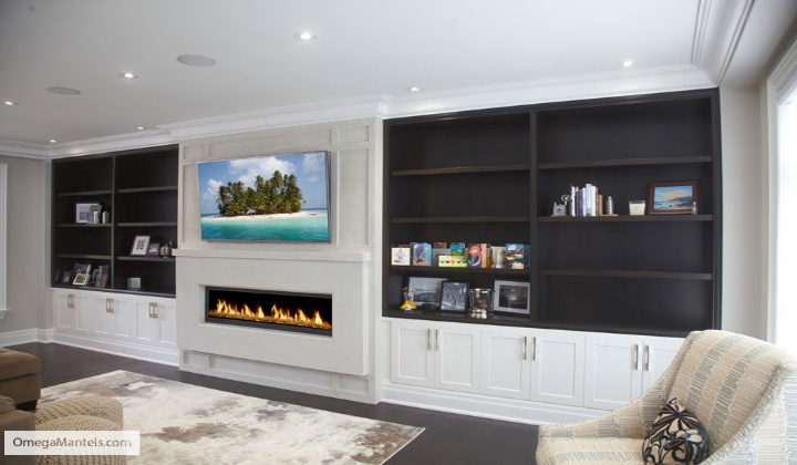 Custom Fireplace Mantel for Linear Series Gas Fireplace