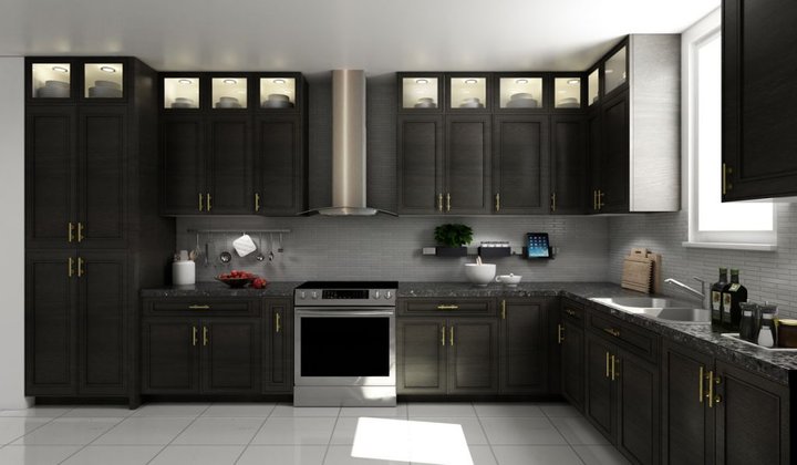 Modern Black kitchen