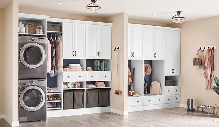 Laundry Built In Cabinets by Master Suite