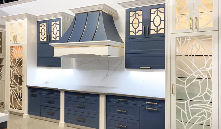 Custom Kitchen in Blue by Tobi Kitchen available at Improve Canada Mall Showroom