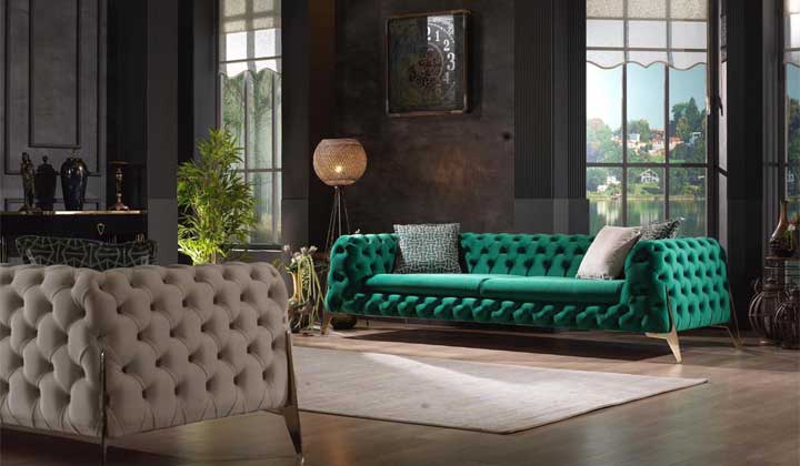 Green Modern Velvet Sofa by berre, Toronto