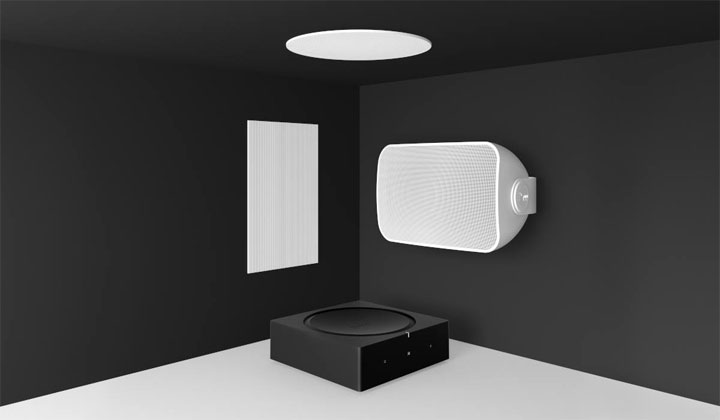 Sonos Architectural: in-wall, in-ceiling, and outdoor speakers designed to disappear into any space.