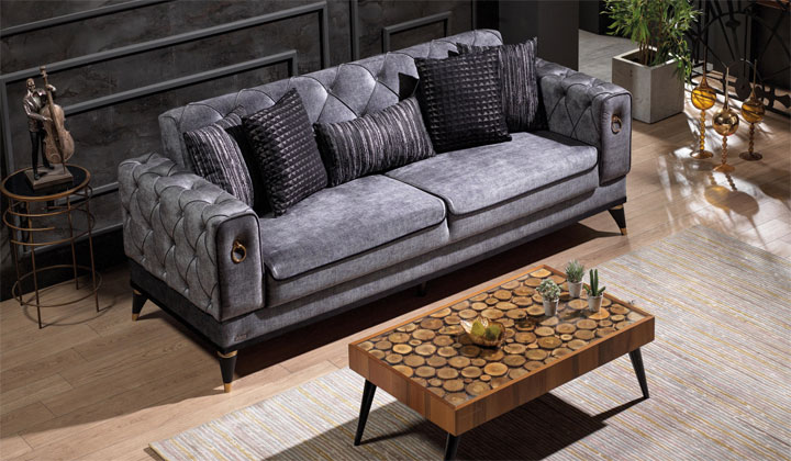 Carina Three Seater Sofabed available at berre Showroom, Vaughan 
W:85 L:230 H:85