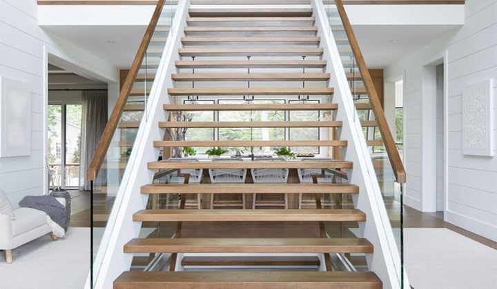 Double Stringer Modern Stairs by Stairs Pro