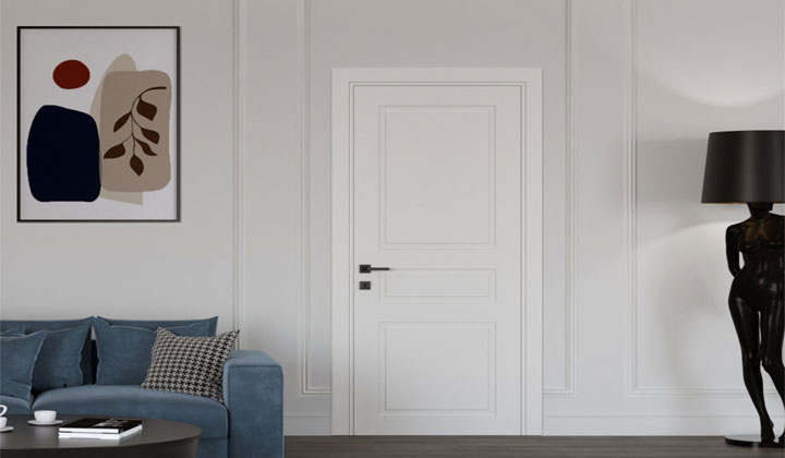 White Interior Doors with Panels are available at Trio Doors showroom, Vaughan
