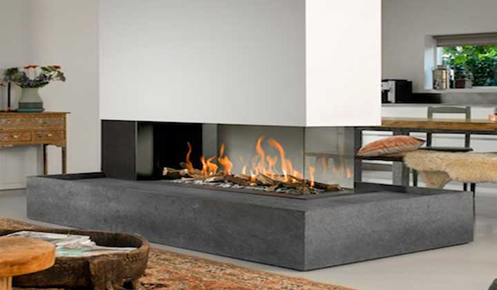 Fireplace Décor Idea. Bellfires Gas Fireplace As A Room Divider. Vaughan Showroom.