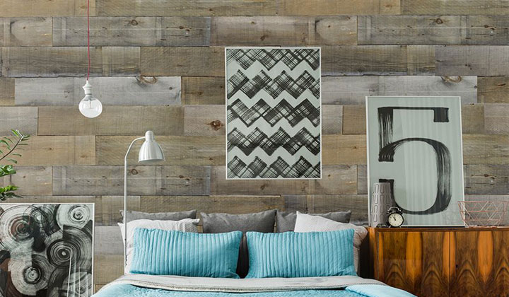 Natural Wood Wall Coverings. Rustic Chic Look of Barn Wood.