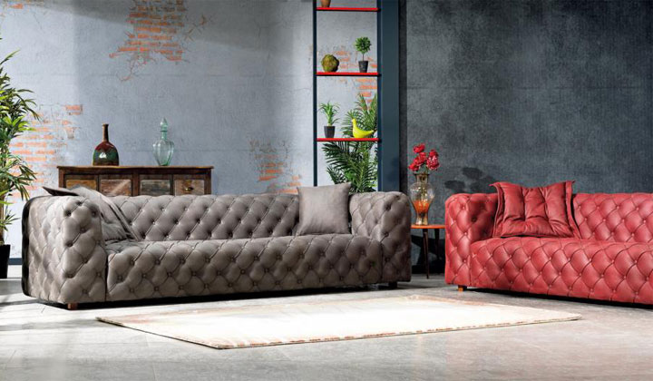 Living Room Furniture. Sofas with Rolled Arms. Different Colors Available.