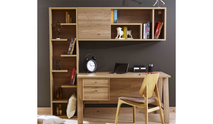Kids Furniture: Wood Look Study Desk with Top Unit